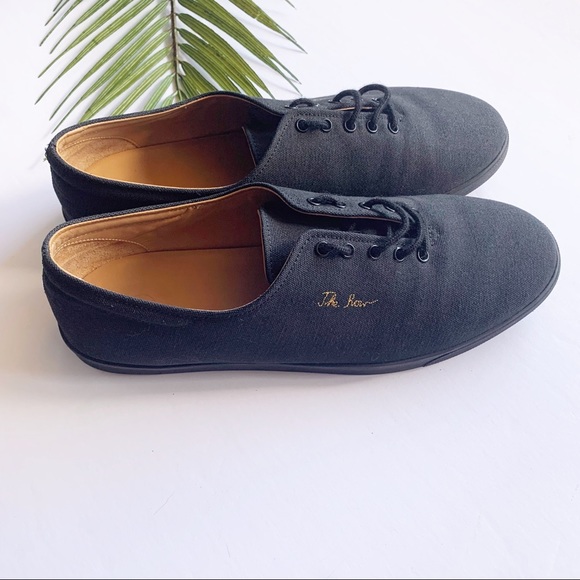 THE ROW Dean Black Canvas Embroidered Sneakers 9.5 - Picture 5 of 8